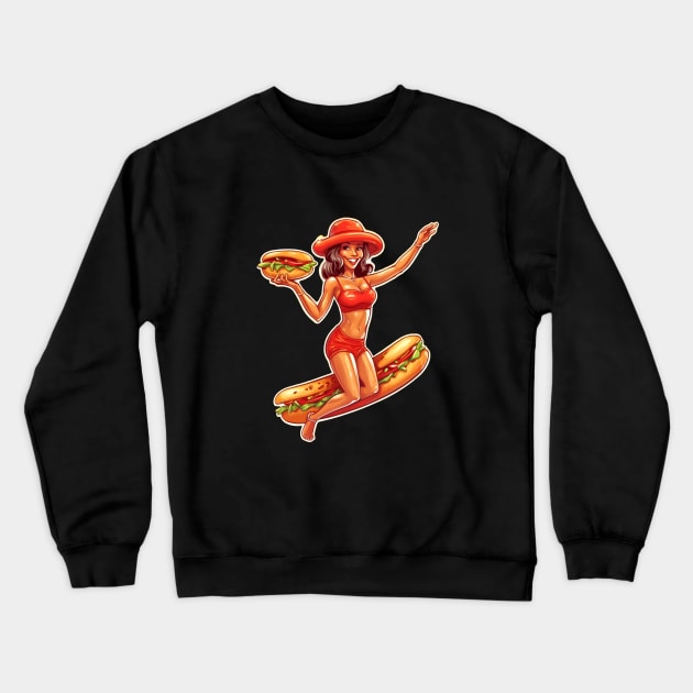 Hot Dog Girl Summer Crewneck Sweatshirt by Acid_rain